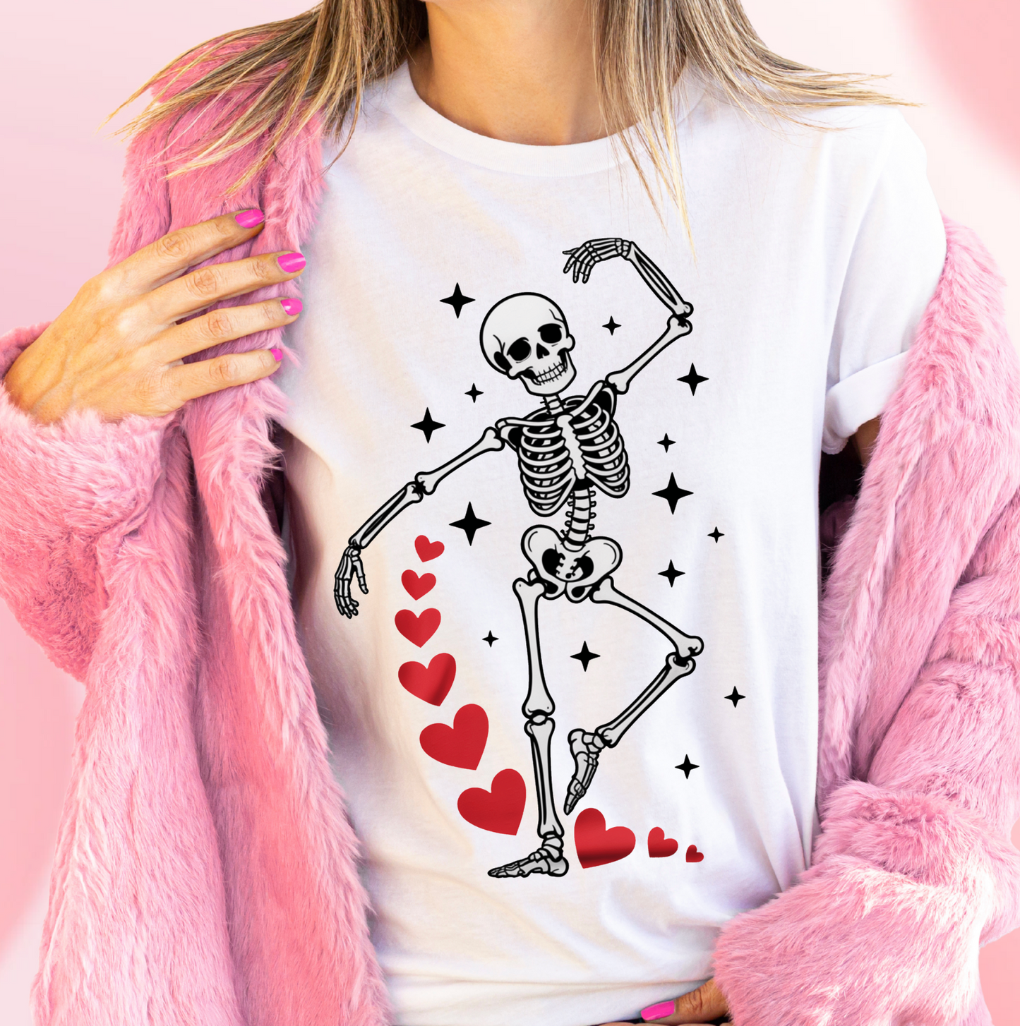 FUNNY VALENTINE SKELETON T-SHIRT