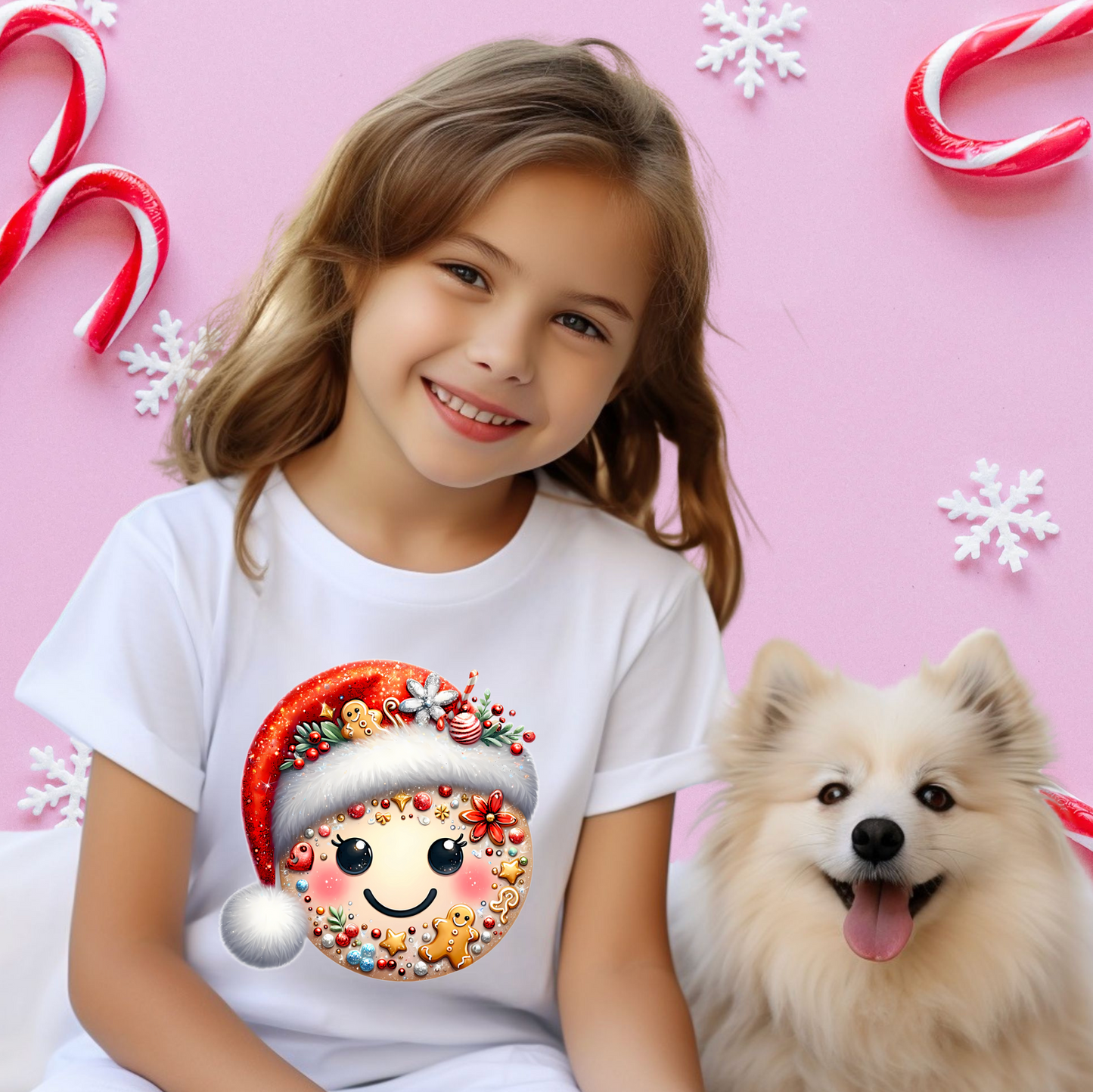 FESTIVE SANTA SMILEY FACE T-SHIRT