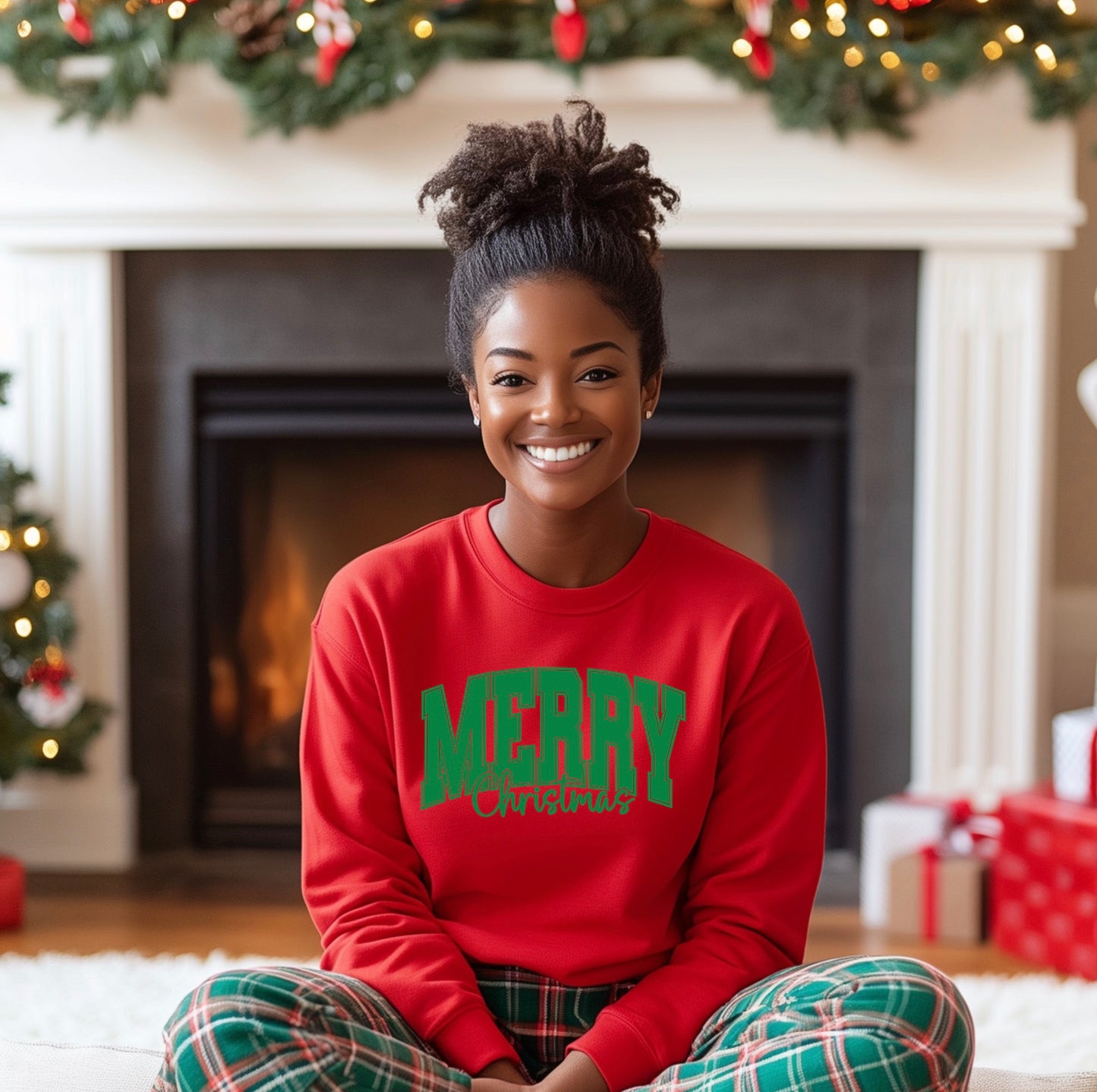 VARSITY MERRY CHRISTMAS SWEATSHIRT