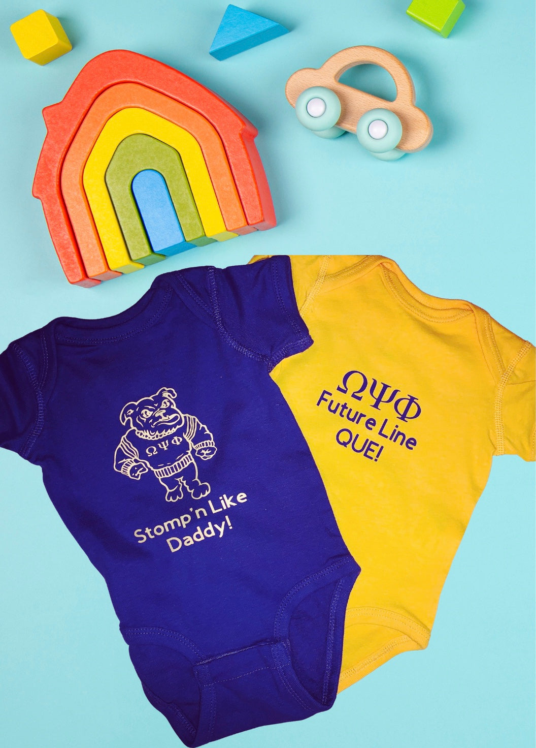 OMEGA PSI PHI BABY ONESIE