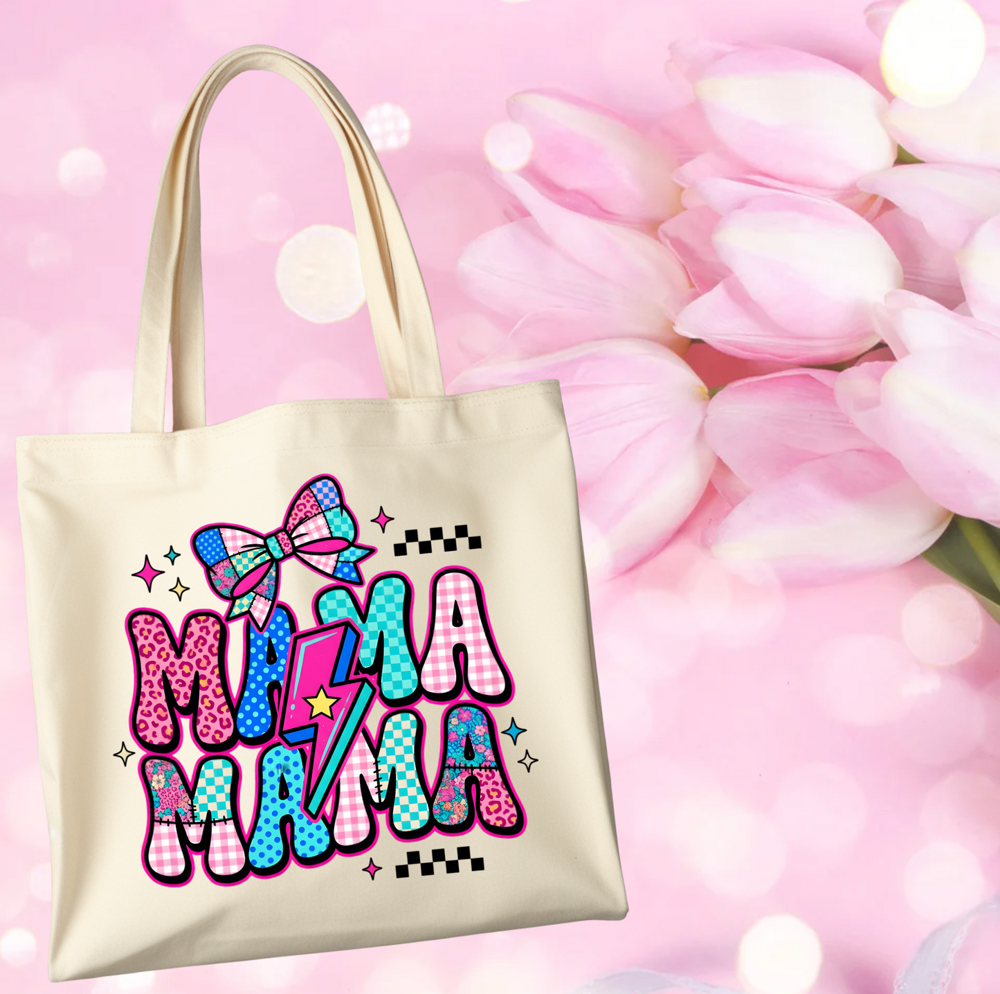 MAMA RETRO NATURAL CANVAS TOTE