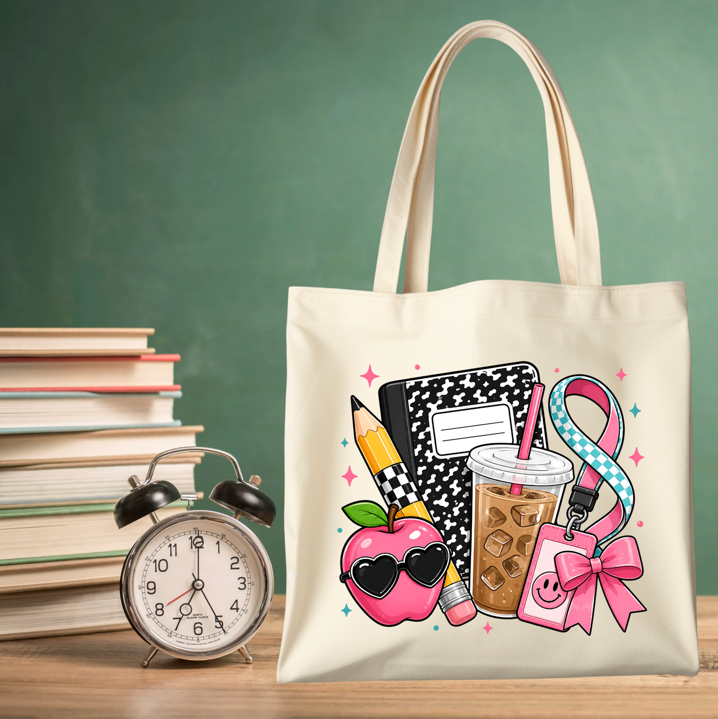 PREPPY BACK TO SCHOOL TEACHER TOTE