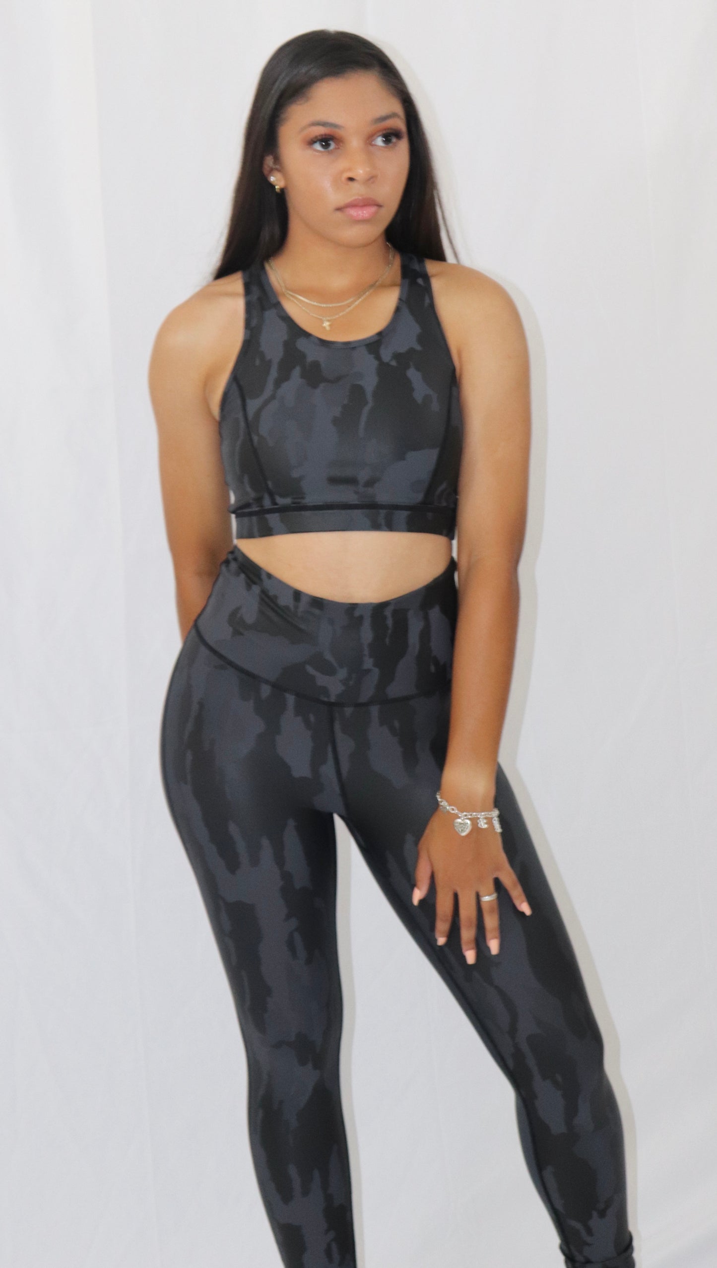 BLACK CAMO HIGH RISE LEGGING