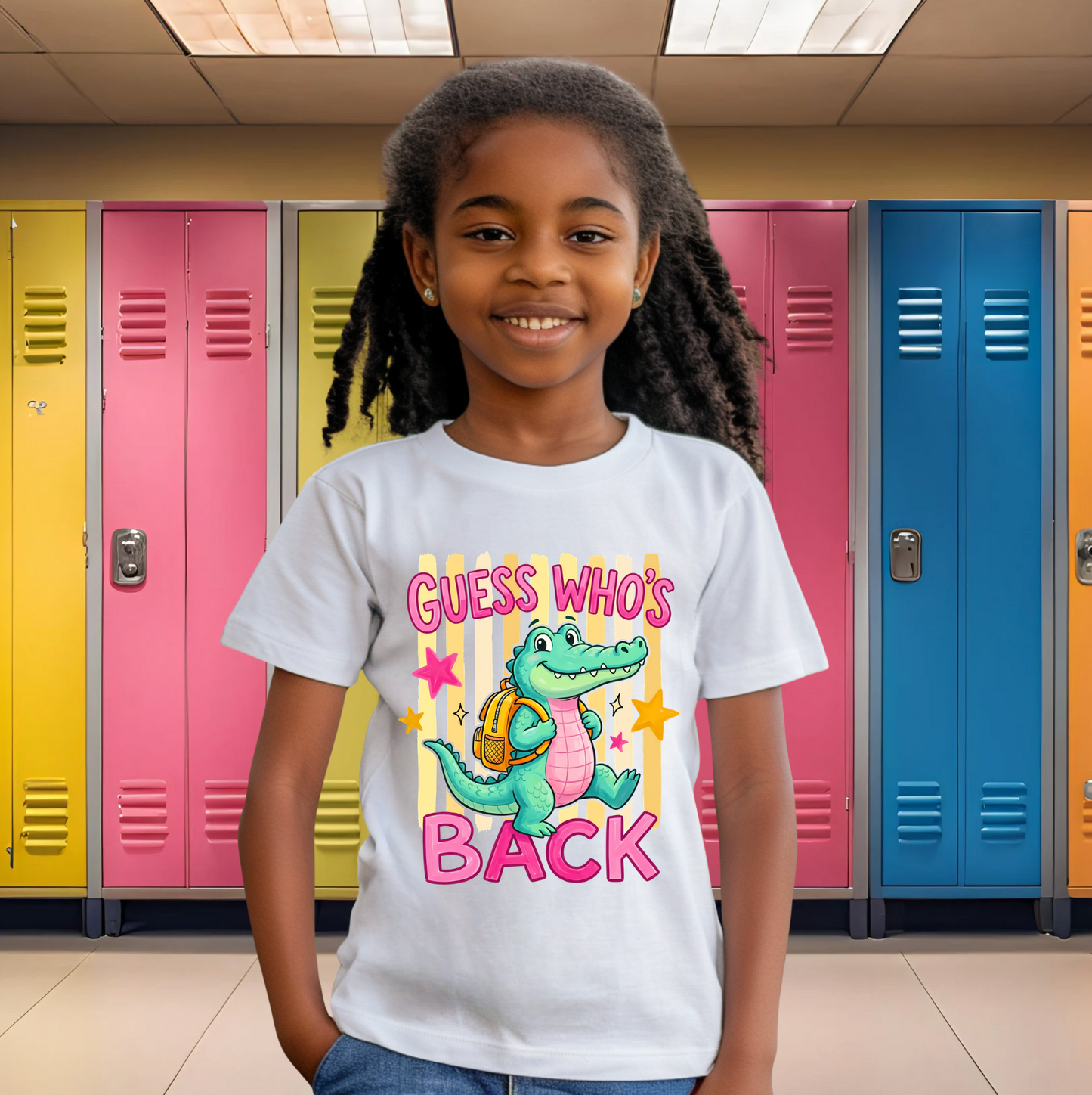 GUESS WHO'S BACK DINOSAUR BACK TO SCHOOL T-SHIRT
