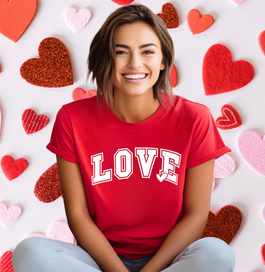 VARSITY LOVE with HEART T-SHIRT