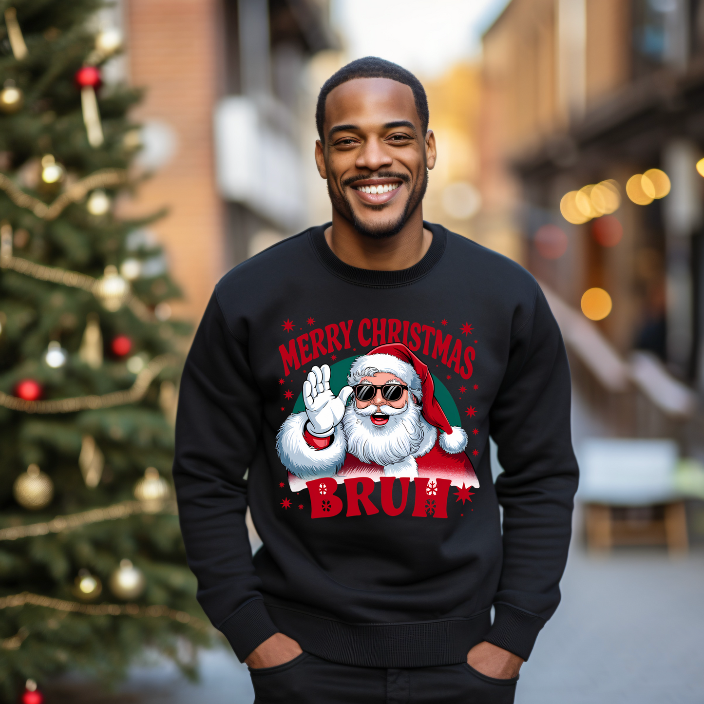 COOL SANTA MERRY CHRISTMAS BRUH SWEATSHIRT