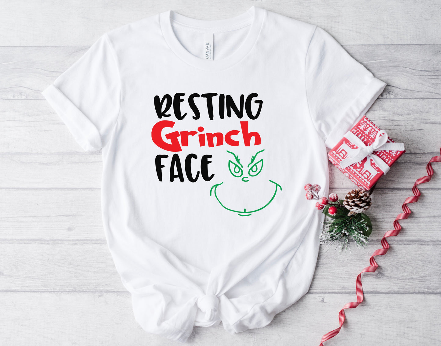 RESTING GRINCH FACE HOLIDAY T- SHIRT