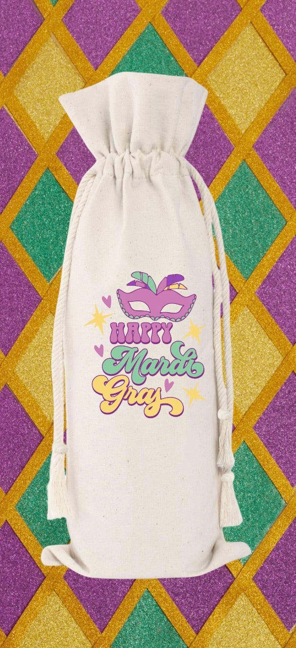 Mardi Gras Wine Bags