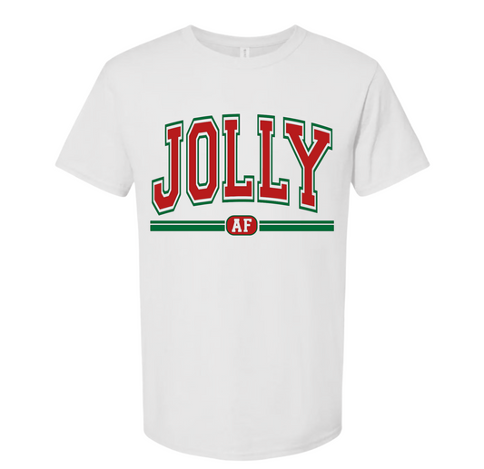 FUNNY JOLLY AF VARSITY T- SHIRT