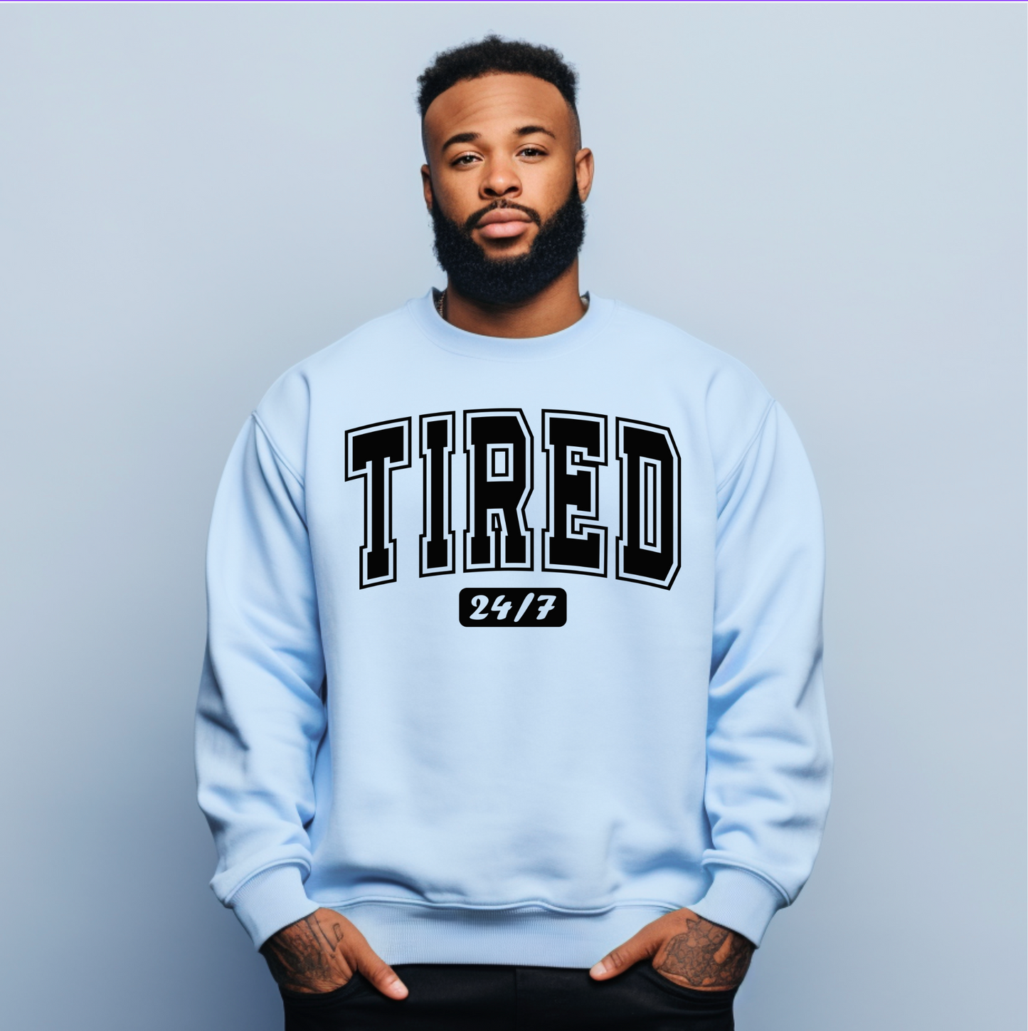 TIRED 24/7 VARSITY SWEATSHIRT