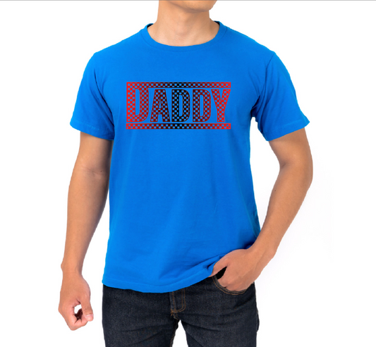 DADDY CHECKERED MULTI COLORED T-SHIRT