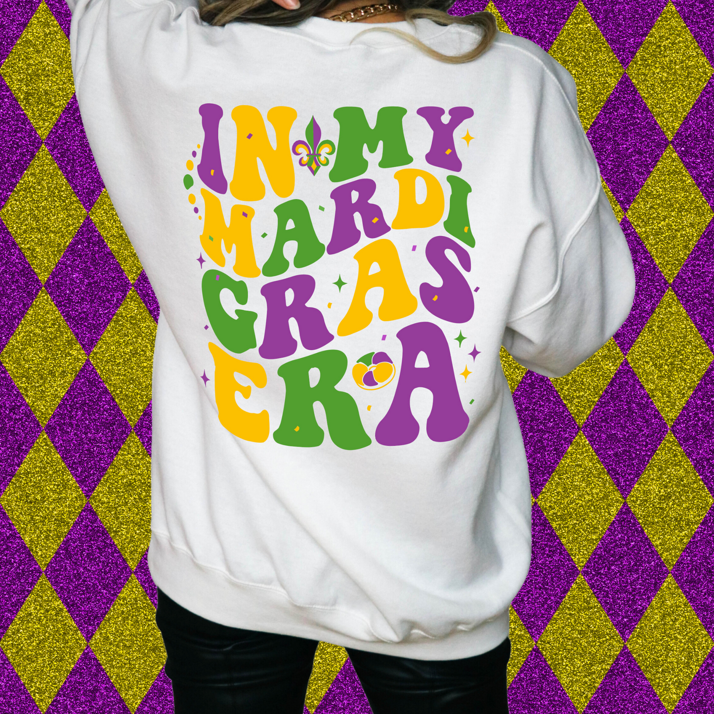 IN MY MARDI GRAS ERA SMILEY FACE SWEATSHIRT