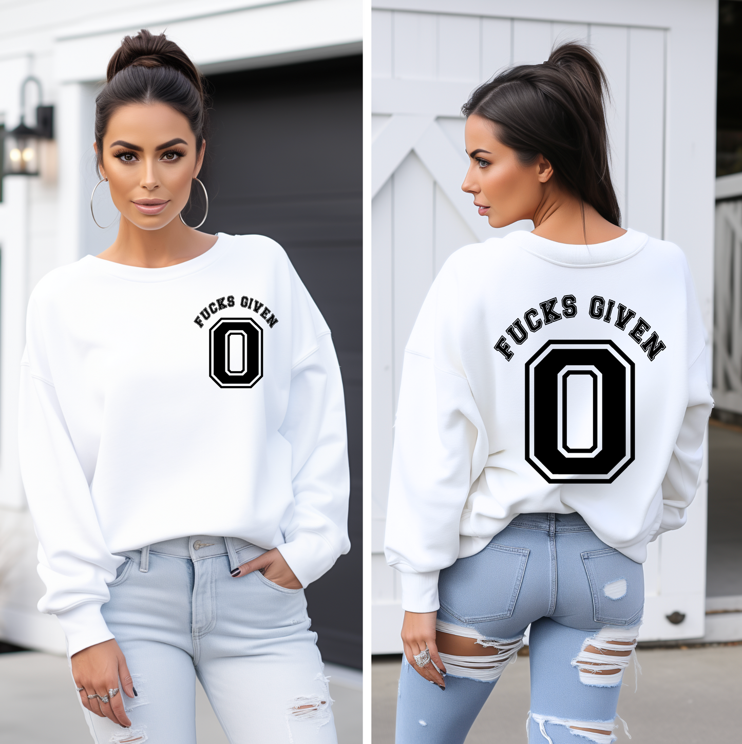 ZERO F*CKS GIVEN VARSITY SWEATSHIRT
