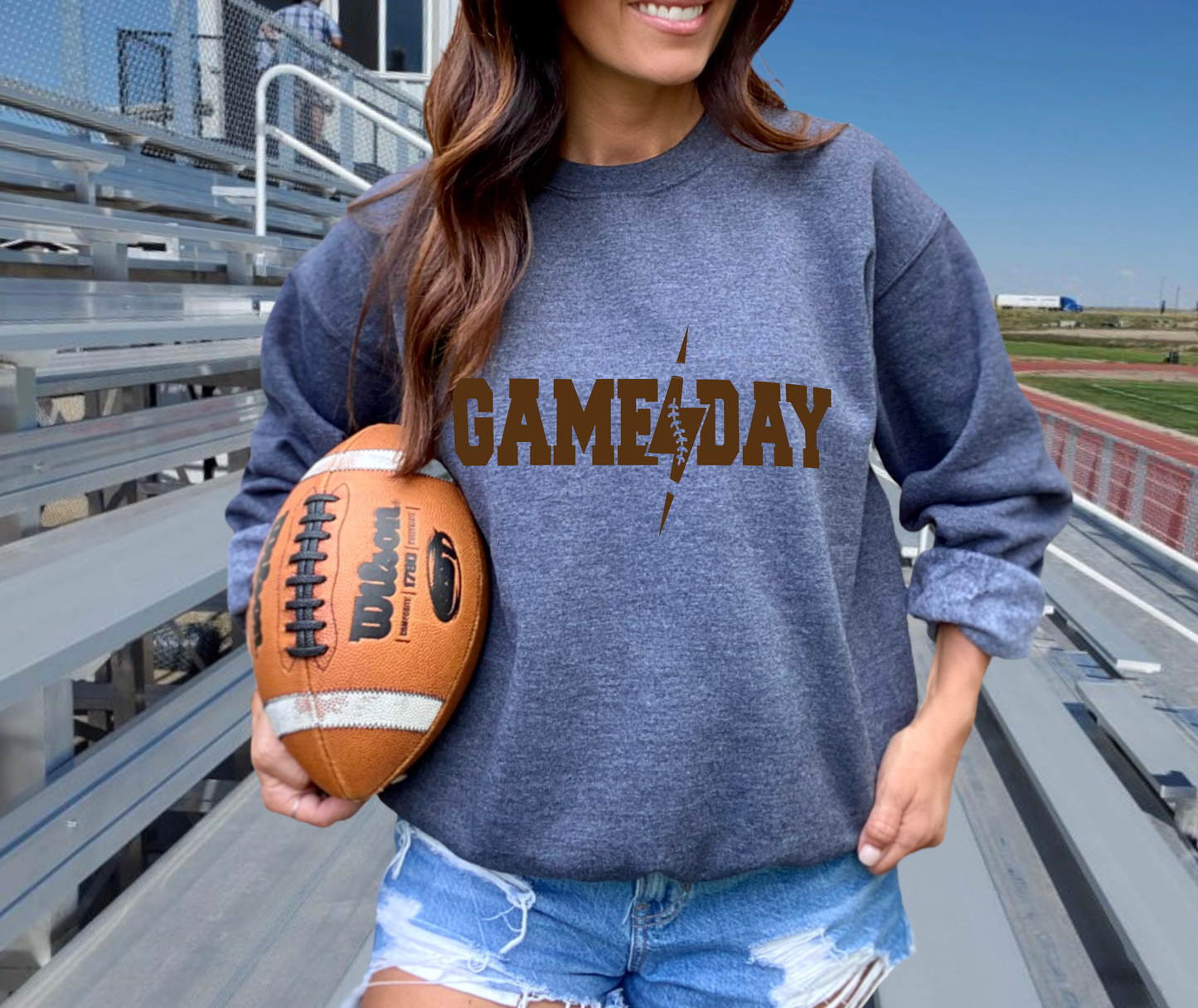 GAME DAY LIGHTING BOLT FOOTBALL SWEATSHIRT