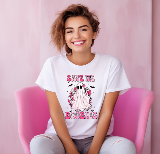 SAVE THE BOOBIES T-SHIRT FOR BREAST CANCER AWARENESS