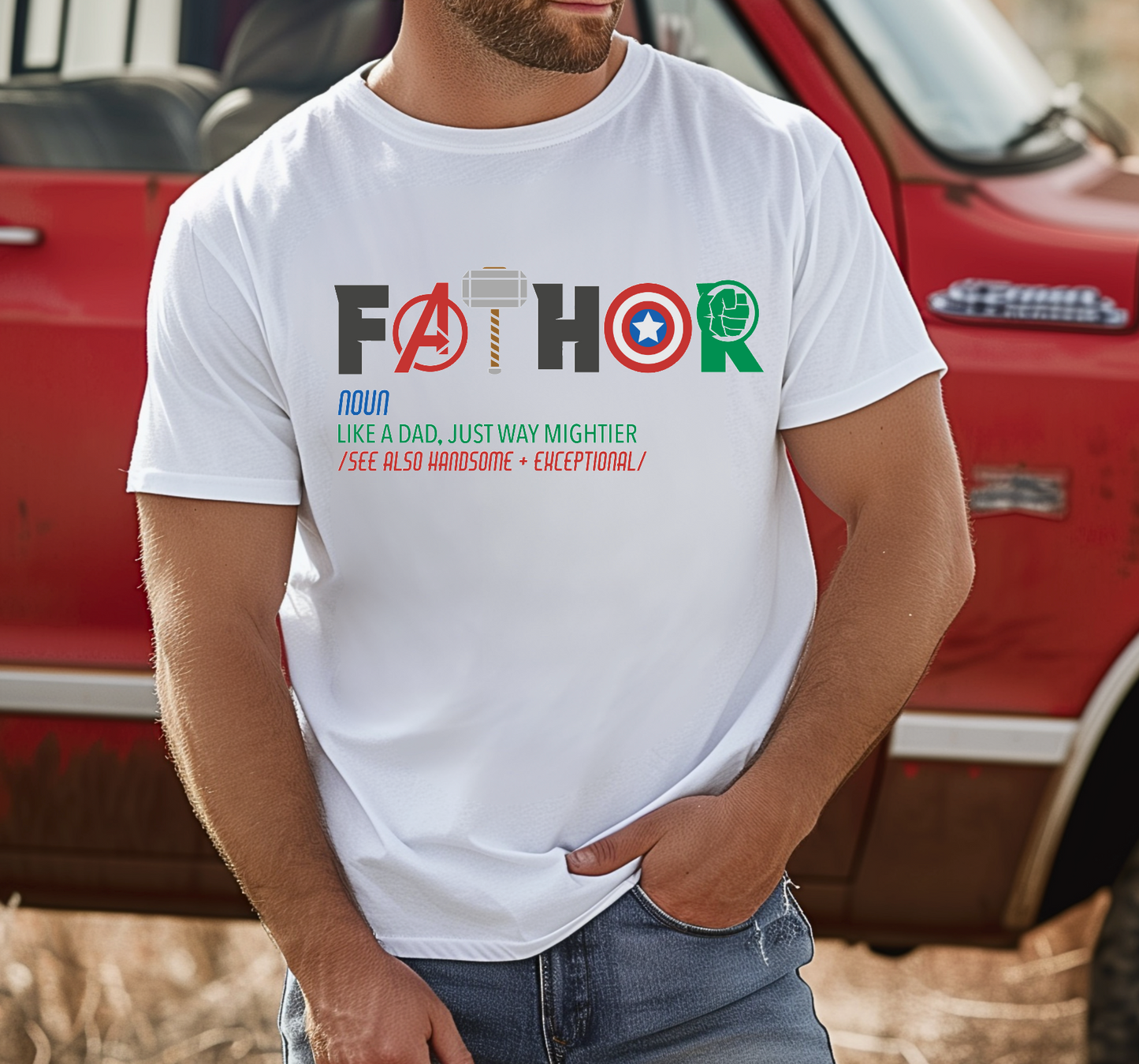 FATHOR SUPERHERO INSPIRED T -SHIRT