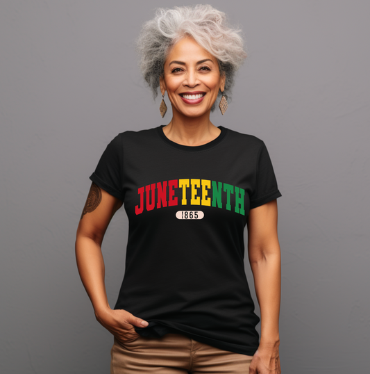 JUNETEENTH VARSITY MULTI COLOR T-SHIRT