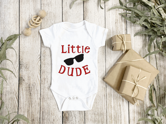 LITTLE DUDE SHADES BABY ONESIE