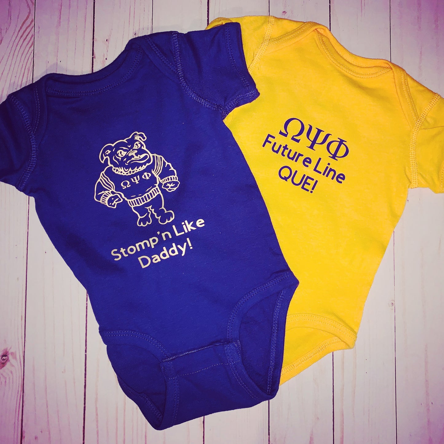 OMEGA PSI PHI BABY ONESIE