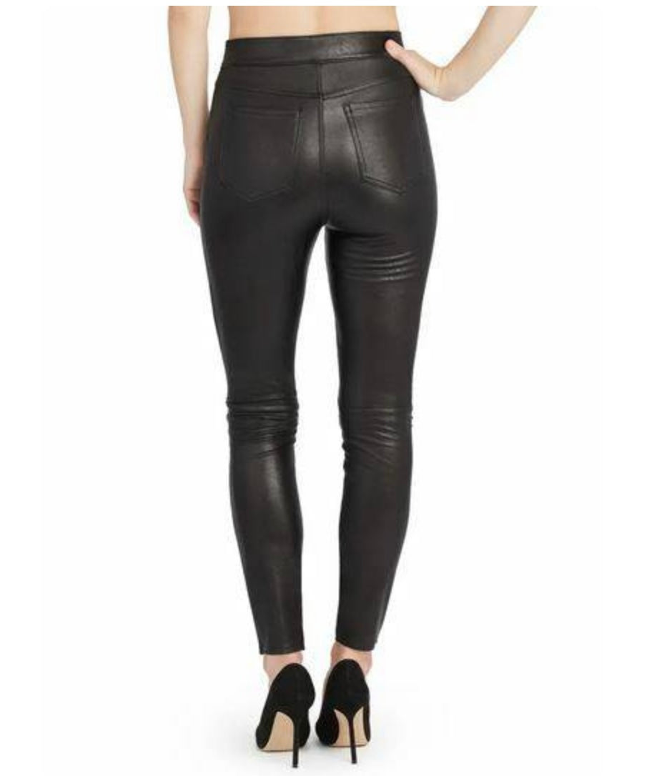 BLACK HIGH WAIST FAUX LEATHER SKINNY JEAN