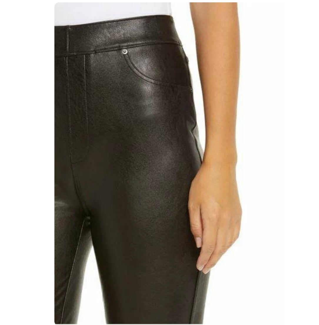 BLACK HIGH WAIST FAUX LEATHER SKINNY JEAN