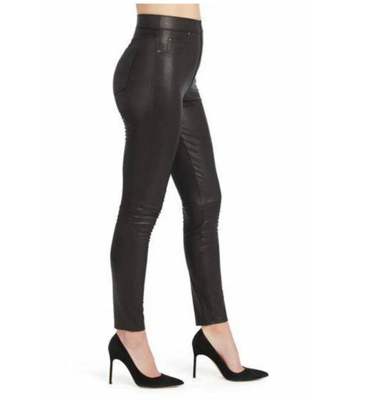 BLACK HIGH WAIST FAUX LEATHER SKINNY JEAN