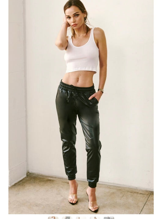 SHAY VEGAN LEATHER JOGGER (Limited Item)