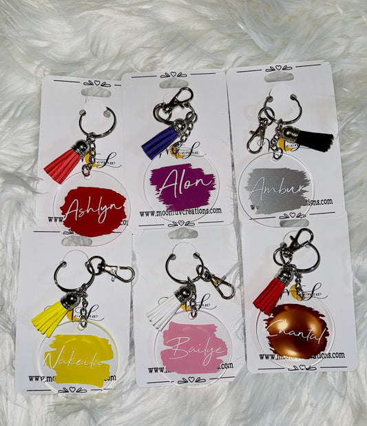 Personalized Acrylic Round Keychains